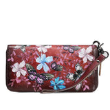 Women Wallets Purses Leather Wristband Flowers Butterfly Long Purse
