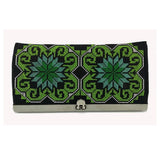 Bohemia Cross Stitch Hasp Women Purse Lucky Flower Pattern Vintage Wallets