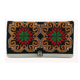 Bohemia Cross Stitch Hasp Women Purse Lucky Flower Pattern Vintage Wallets