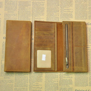 Unisex Leather Long Wallet Business Wallets