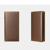 Men Women Leather Clutch Wallet Long Purses First Layer Real Leather Retro Big