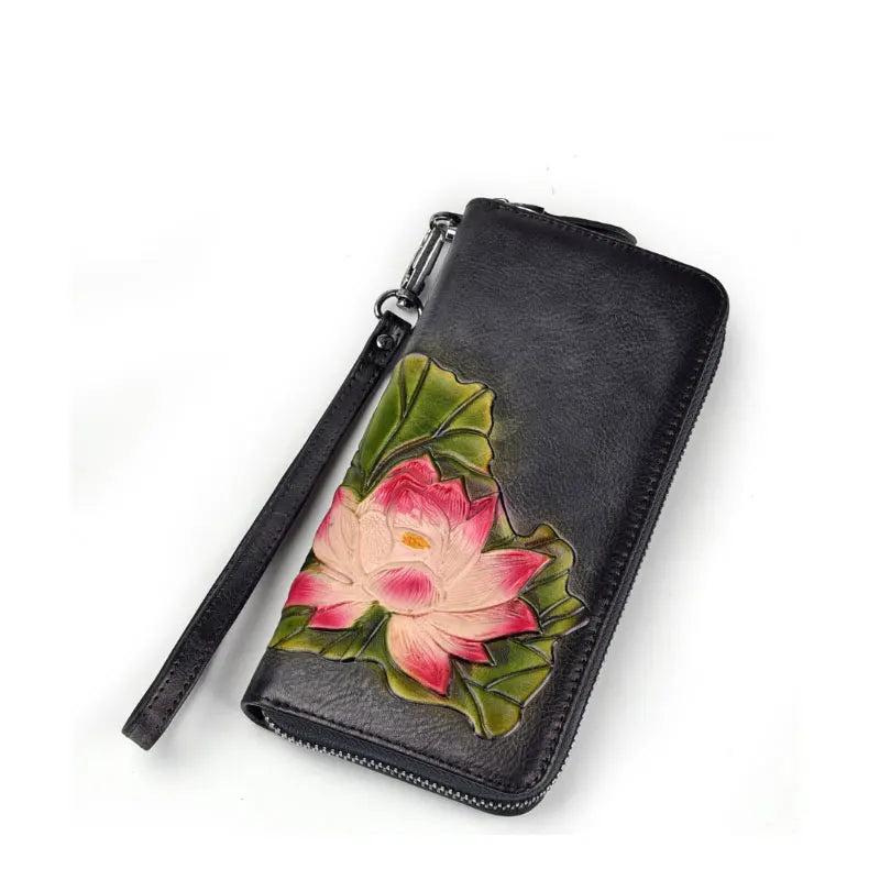 Vintage Embossed Long Wallet Multi-card Wallet Purse Clutch Bag