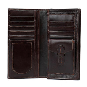 Men Cowhide Wallet Leather Purse Long Portmoney Billeteras Hombr