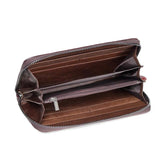 Leather Floral Long Wallet Clutch Purse Real Leather Unisex Wrist Wallets