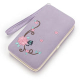 Women Floral Purse Long Cat Wallet Female Clutch Leather Large Purse