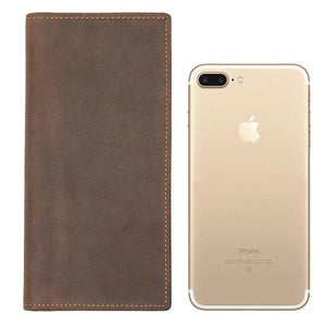 Vintage Crazy horse Cow Leather Wallets Men Long Wallet