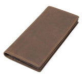 Vintage Crazy horse Cow Leather Wallets Men Long Wallet