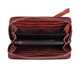 Leather Flower Wallet Long Purse Men Women