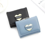 Short Wallets Multi-card Slot Large Capacity Bi-fold Wallet Grey Green Purse