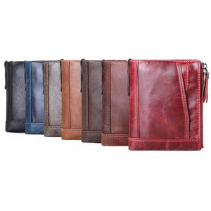 Personalized Women Leather Wallet with Double Zipper