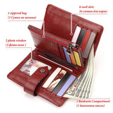 Retro Soft Leather Men and Women Short Wallet RFID Blocking
