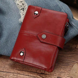 Retro Soft Leather Men and Women Short Wallet RFID Blocking