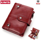 Retro Soft Leather Men and Women Short Wallet RFID Blocking