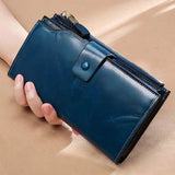 RFID Blocking Leather Women Wallet Long Lady Leather Purse