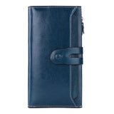 Rfid Long Women Wallets Retro Zipper Ladies Hand Bags Purses