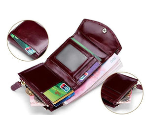 High Oil Waxing Leather Women's Wallet Cowhide Female Wallets Sales