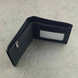 Skull Bifold Zipper Leather Wallet for Men Boys