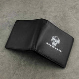 Skull Bifold Zipper Leather Wallet for Men Boys