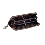 Embossed Vintage Leather Wallet Ladies Clutch Bag Zipper Bag