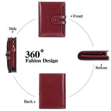 Women Wallet Leather Retro Oil Wax Cowhide Girls Wallet Short Zipper