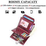 Women Wallet Leather Retro Oil Wax Cowhide Girls Wallet Short Zipper