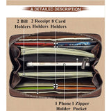 Floral Painting Leather Women's Wallet Large Capacity Clutch Cowhide Wallet
