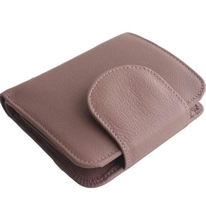 Sheepskin Leather Purse with Key Holder - Women's Wallet Case