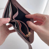 Sheepskin Leather Purse with Key Holder - Women's Wallet Case