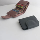 Sheepskin Leather Purse with Key Holder - Women's Wallet Case