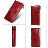 Women's RFID Leather Clutch Wallet for Phone/Cards