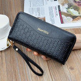 Women's Large Capacity Double Zipper Handbags PU Leather Wallet