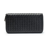 Leather Weave Clutch Long Wallet Multifunctional Money Bag