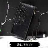 Clutch Bag Oil-proof Wax Cowhide Handbag Female Coin Wallet Cow Print Wallet