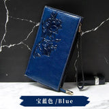 Clutch Bag Oil-proof Wax Cowhide Handbag Female Coin Wallet Cow Print Wallet