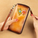 Women Wallet Leather Handword Lady Purse Money Bag CellPhone Pocket