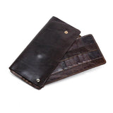 Genuine Leather Clutch Wallet Business Large Capacity Zipper Pocket