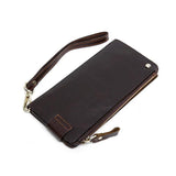 Genuine Leather Clutch Wallet Business Large Capacity Zipper Pocket