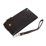 Genuine Leather Clutch Wallet Business Large Capacity Zipper Pocket