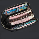 MS013 Arrival Women's Wallet Zipper Purse Peony Flower Leather Carteira