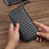 Men Women Wallets Leather Top Cow Leather Short money clip Woven Wallet