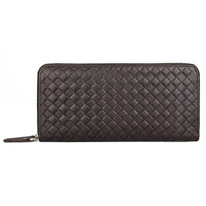 Men Women Wallets Leather Top Cow Leather Short money clip Woven Wallet