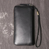 Men Leather Clutch Bag Large Capacity Male Wallets Cell Phone Pocket