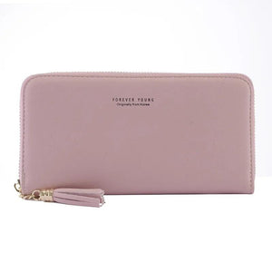 Vintage Women's Leather Wallet Zipper Clutch Large Capacity