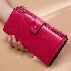 RFID Blocking Women Wallet Long Lady Leather Purse Coin Purse