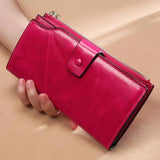 RFID Blocking Women Wallet Long Lady Leather Purse Coin Purse