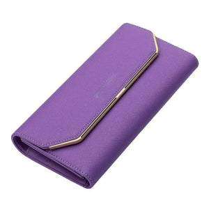 Women's Leather Long Wallet Thin Slim