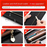 Women's Leather Long Wallet Thin Slim