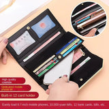 Women's Leather Long Wallet Thin Slim