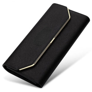 Women's Leather Long Wallet Thin Slim