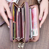 Women's Large Capacity Double Zipper Hand Purse